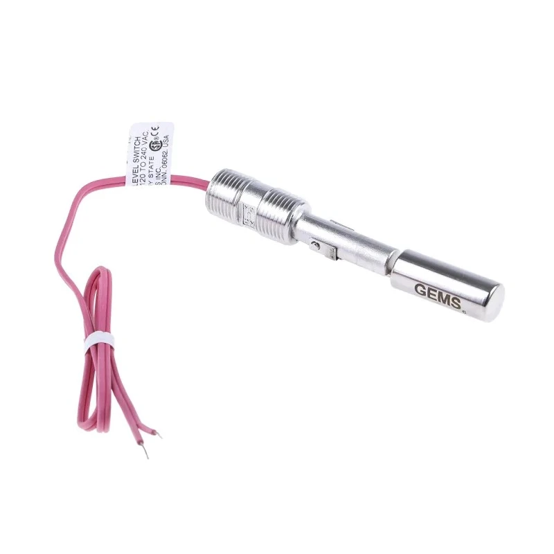 Gems Sensors LS-7 Series Horizontal Viton Float Switch, 316 Stainless Steel, SPST NO/NC, 610 mm Cable 164870