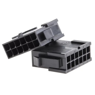 Molex Micro-Fit 3.0 Male Connector Housing, 12 Way, 2 Row, 3 mm Pitch, Panel Mount, 43020-1200