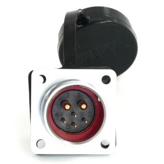 RS PRO Circular Connector 6 Contacts Flange M20 Socket Male Push-Pull IP67 SF20 Series 500V Chrome Plated Brass 233-8210