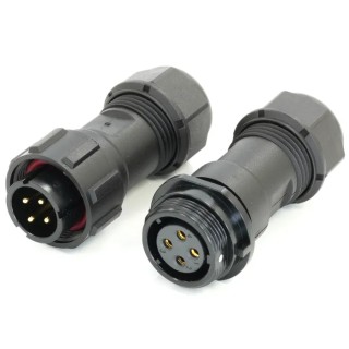RS PRO Circular Connector 4 Contacts Cable Mount 17 mm IP68 Plug Socket SP17 Series 233-8251