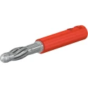 Staubli Red Test Connector Adapter, Brass Contacts, Nickel Plated, 30A, 30/60V AC, Model 22.5163-22