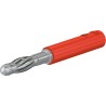 Staubli Red Test Connector Adapter, Brass Contacts, Nickel Plated, 30A, 30/60V AC, Model 22.5163-22