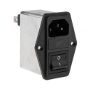 Schaffner IEC Power Entry Filter Module, FN284-2-06, 2A, 250V AC, Panel Mount, 2 Pole, Dual Fuse, C14, Faston