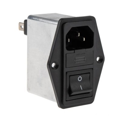Schaffner IEC Power Entry Filter Module, FN284-2-06, 2A, 250V AC, Panel Mount, 2 Pole, Dual Fuse, C14, Faston