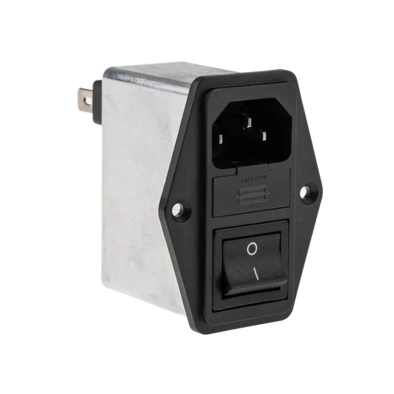 Schaffner IEC Power Entry Filter Module, FN284-2-06, 2A, 250V AC, Panel Mount, 2 Pole, Dual Fuse, C14, Faston