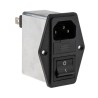 Schaffner IEC Power Entry Filter Module, FN284-2-06, 2A, 250V AC, Panel Mount, 2 Pole, Dual Fuse, C14, Faston