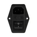 Schaffner IEC Power Entry Filter Module, FN284-2-06, 2A, 250V AC, Panel Mount, 2 Pole, Dual Fuse, C14, Faston