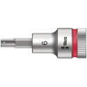 Wera 1/2 in Drive 6 mm Bit Hex Socket, Chrome Vanadium, 21.5mm Overall Length 05003822001