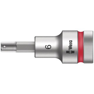 Wera 1/2 in Drive 6 mm Bit Hex Socket, Chrome Vanadium, 21.5mm Overall Length 05003822001