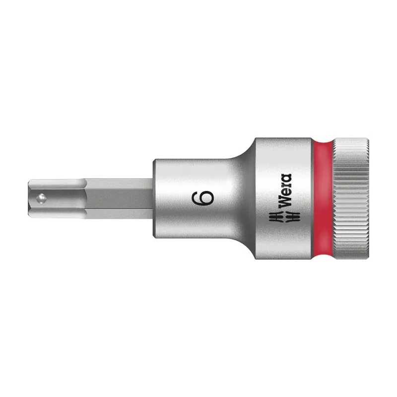 Wera 1/2 in Drive 6 mm Bit Hex Socket, Chrome Vanadium, 21.5mm Overall Length 05003822001