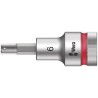 Wera 1/2 in Drive 6 mm Bit Hex Socket, Chrome Vanadium, 21.5mm Overall Length 05003822001
