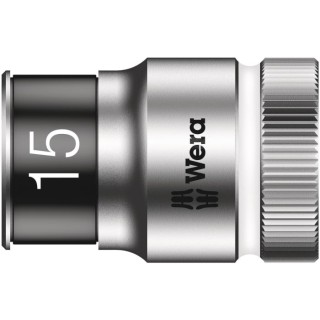 Wera 1/2 in Drive Socket, 15 mm, Standard Type, Chrome Vanadium Steel, 12 mm Overall Length 05024458001