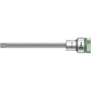 Wera 1/2 in Drive TX45 Bit Socket 140mm Chrome Vanadium Steel, Non-Impact, Colour-Coded Tool Finder TX45