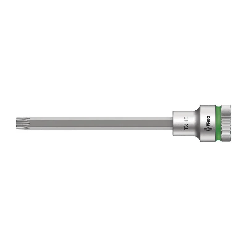 Wera 1/2 in Drive TX45 Bit Socket 140mm Chrome Vanadium Steel, Non-Impact, Colour-Coded Tool Finder TX45