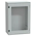 Schneider Electric PanelSeT Series Polyester Wall Box, IP66 Transparent Door, 747 mm x 536 mm x 300 mm NSYPLM75TG
