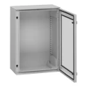 Schneider Electric PanelSeT Series Polyester Wall Box, IP66 Transparent Door, 747 mm x 536 mm x 300 mm NSYPLM75TG