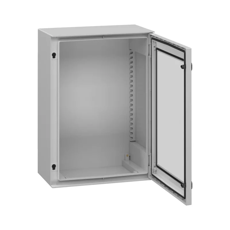 Schneider Electric PanelSeT Series Polyester Wall Box, IP66 Transparent Door, 747 mm x 536 mm x 300 mm NSYPLM75TG