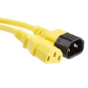 RS PRO Straight to Straight Power Cord, C13 to C14, 3m Yellow PVC, 250V 10A 123-0941