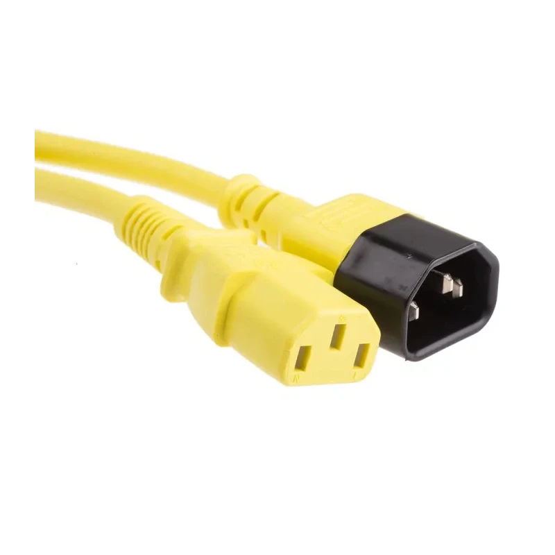 RS PRO Straight to Straight Power Cord, C13 to C14, 3m Yellow PVC, 250V 10A 123-0941