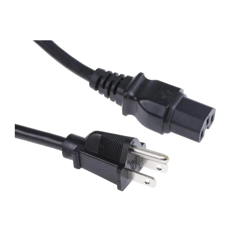 RS PRO Straight to NEMA 5-15 Power Cord, 2 m, 125V, Black PVC, 10A, 123-0950