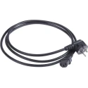 RS PRO Straight to CEE 7/7 Power Cord 2 m Black Low Smoke Zero Halogen 250V 10A 123-0958