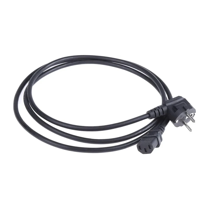 RS PRO Straight to CEE 7/7 Power Cord 2 m Black Low Smoke Zero Halogen 250V 10A 123-0958