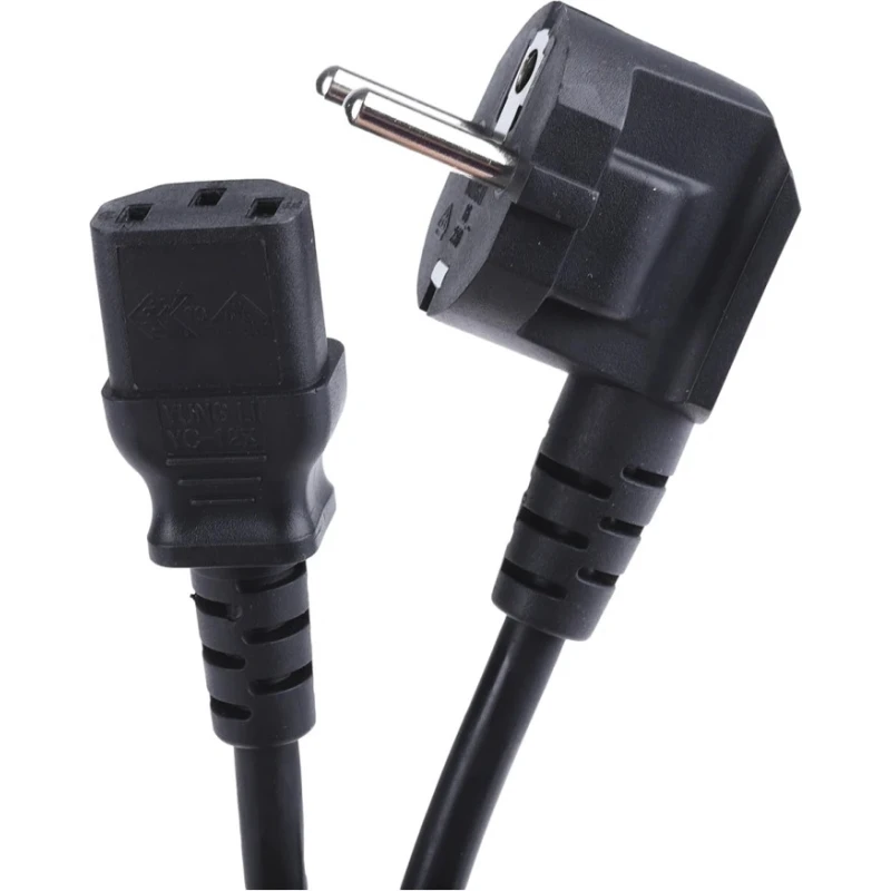 RS PRO Straight to CEE 7/7 Power Cord 2 m Black Low Smoke Zero Halogen 250V 10A 123-0958