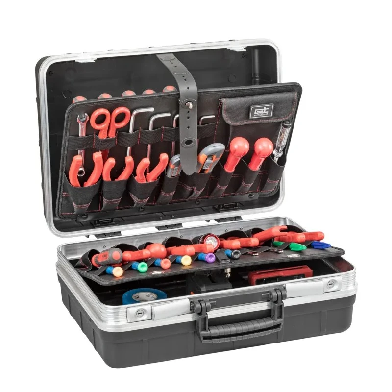GT Line 2 Drawer Aluminium Tool Case, 453 mm x 190 mm x 332 mm, Black, REVO21 PTS