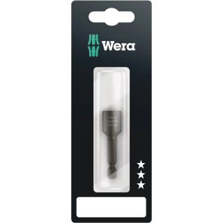 Wera Hex Screwdriver Bit 6.35 mm Drive, 3/8 in Hex Tip, Steel, 50mm Length, Magnetic 05028046001