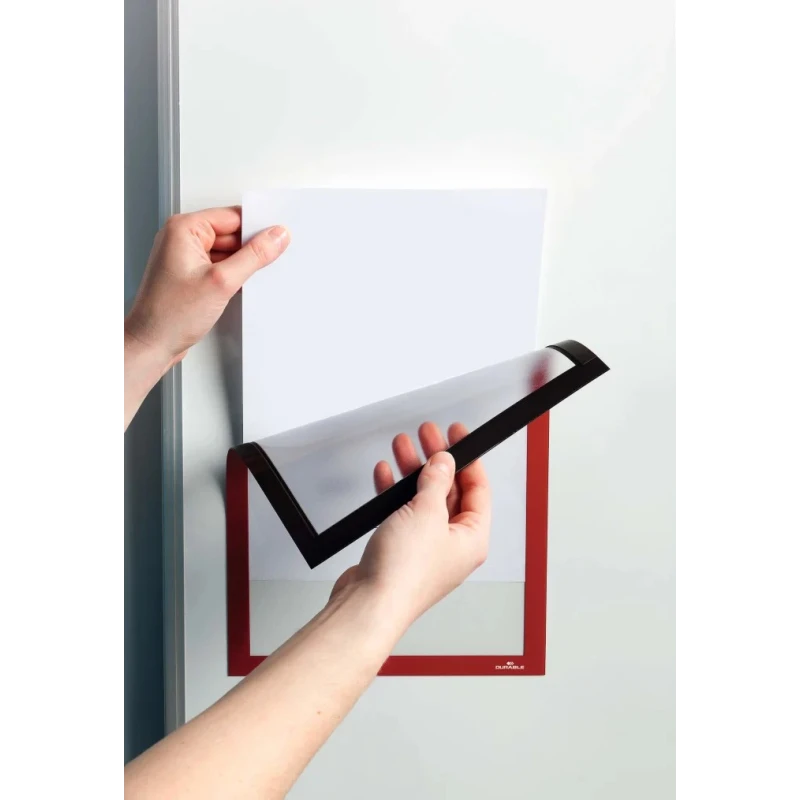 Durable Red Wall-Mount Magnetic A4 Frame, Plastic, 323 mm Height, 236 mm Width 486903