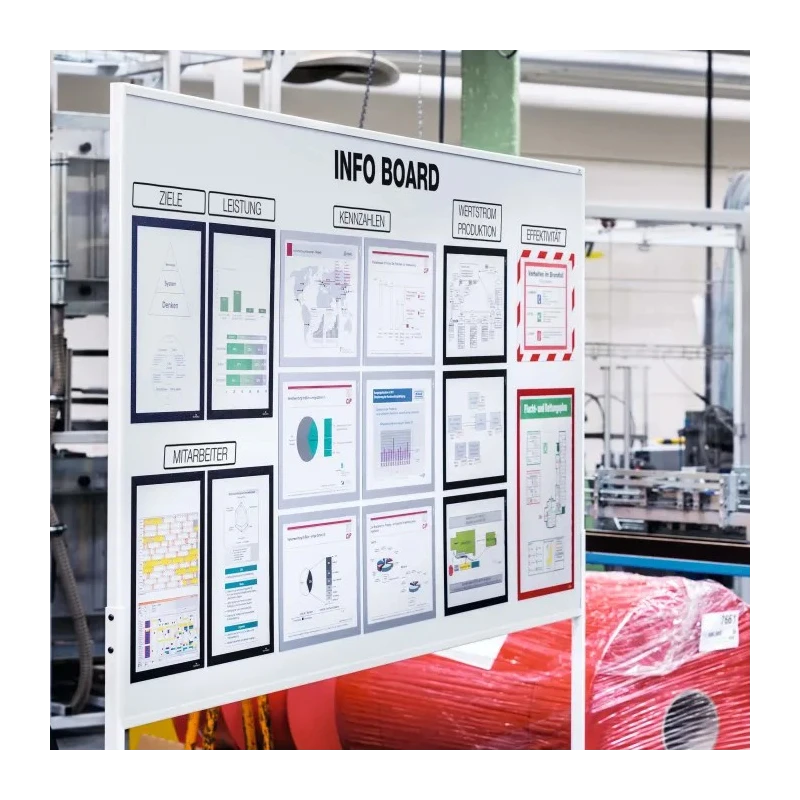 Durable Red Wall-Mount Magnetic A4 Frame, Plastic, 323 mm Height, 236 mm Width 486903