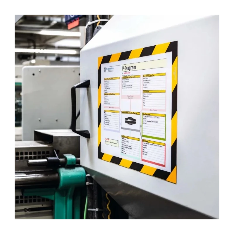 Durable Magnetic Document Display Frame A4, Black & Yellow, Wall-Mount, Plastic, 323x236 mm 4945130