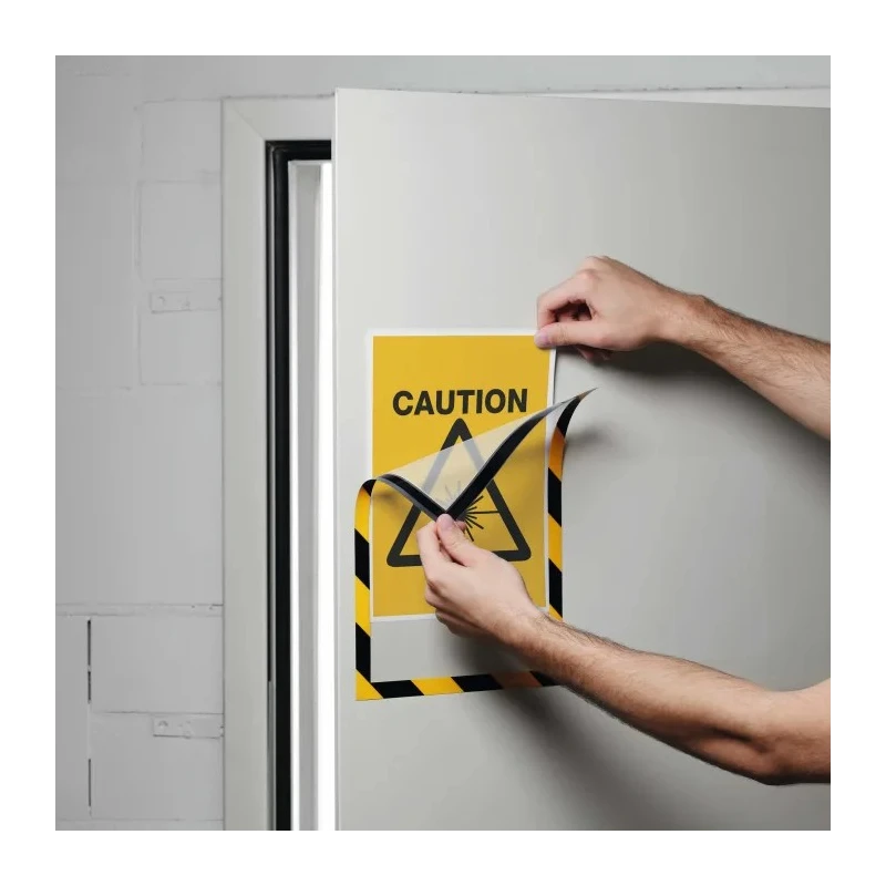 Durable Magnetic Document Display Frame A4, Black & Yellow, Wall-Mount, Plastic, 323x236 mm 4945130