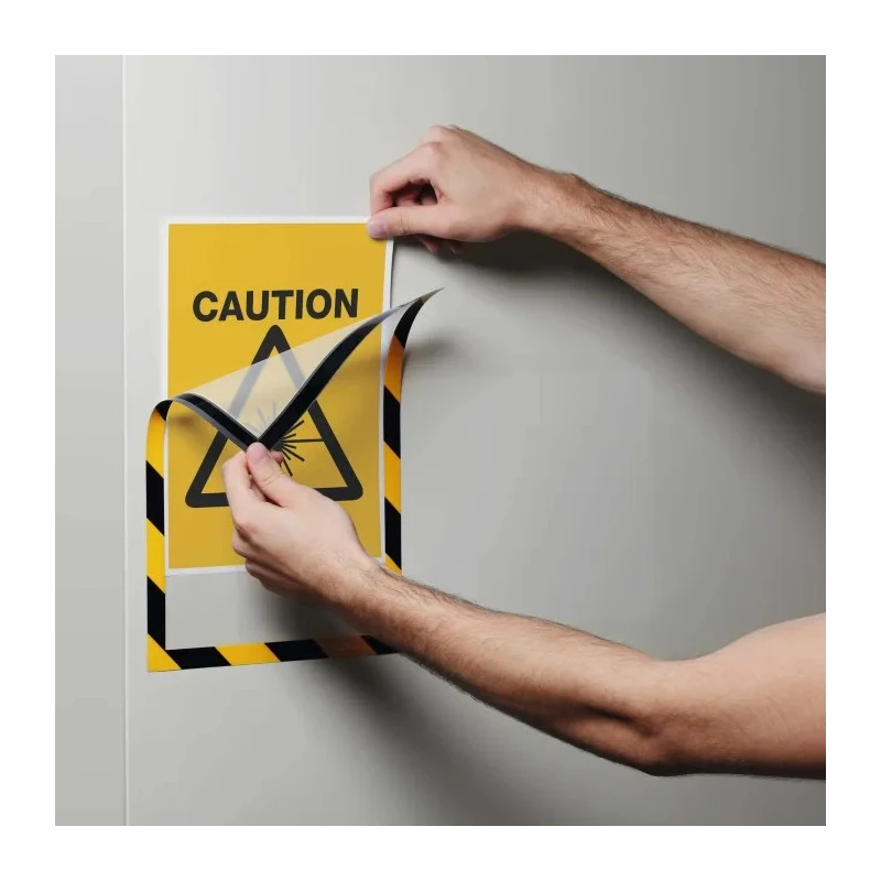 Durable Magnetic Document Display Frame A4, Black & Yellow, Wall-Mount, Plastic, 323x236 mm 4945130