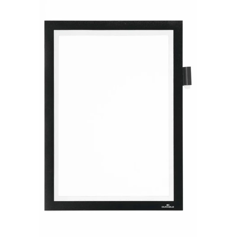 Durable Black A4 Wall-Mount Frame 323 mm Height, 254 mm Width, Plastic, Magnetic, Model 499301
