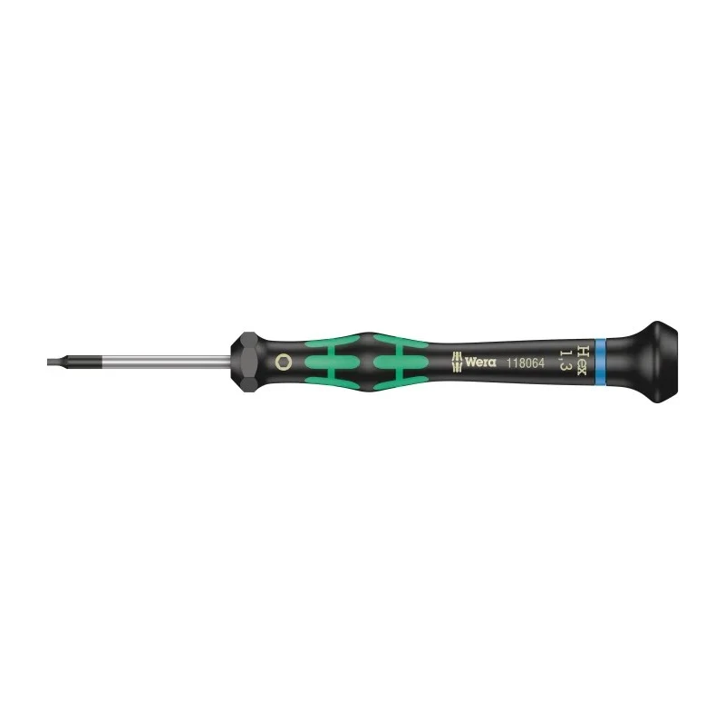 Wera Precision Screwdriver, 0.05 in Tip, 40 mm Blade, Ergonomic Grip, 137 mm Overall Length 05118074001