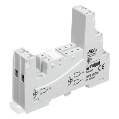 Relpol 8 Way DIN Rail Relay Socket, 300V AC, Screw Terminal, For RM87L/RM85 Series, GZT80-GREY