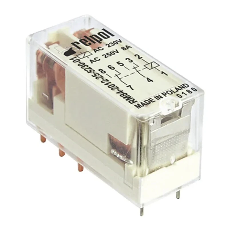 Relpol PCB Power Relay 24V AC Coil 8A DPDT RM84-2012-35-5024