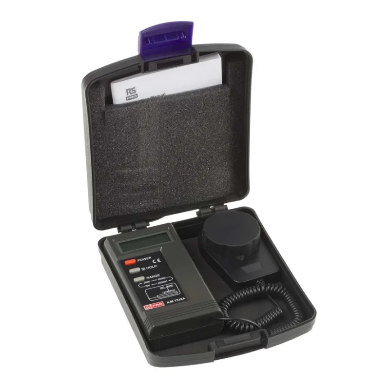 RS PRO Digital Light Meter ILM1332A, 0.01 lx to 200000 lx Range, ±3% Accuracy, Photodiode Sensor, 135x72x33 mm