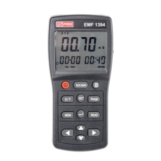 RS PRO EMF Meter 2000 Hz Bandwidth, 2000 mg Max Field Strength, 3-Axis, Data Logging, 123-2236