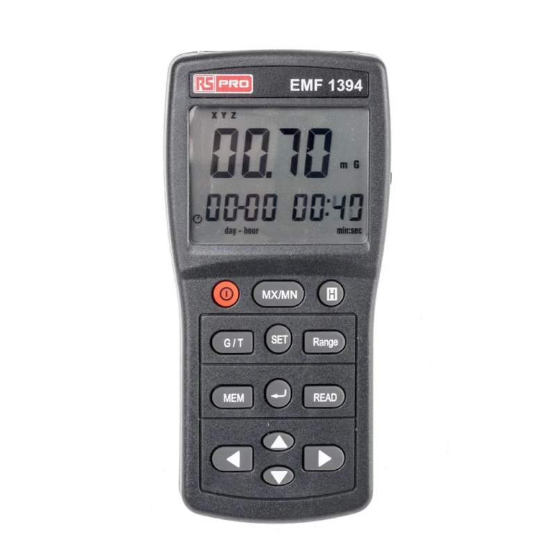 RS PRO EMF Meter 2000 Hz Bandwidth, 2000 mg Max Field Strength, 3-Axis, Data Logging, 123-2236