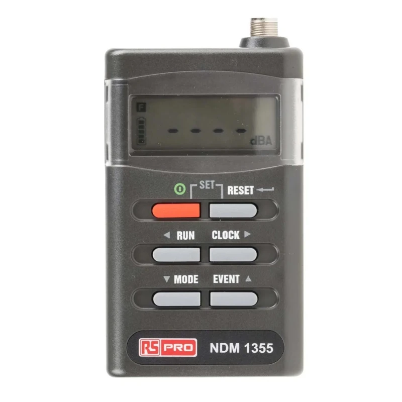RS PRO Data Logging Sound Level Meter 70–140 dB, 10 kHz, LCD, Battery Powered, RS232 Interface NDM1355