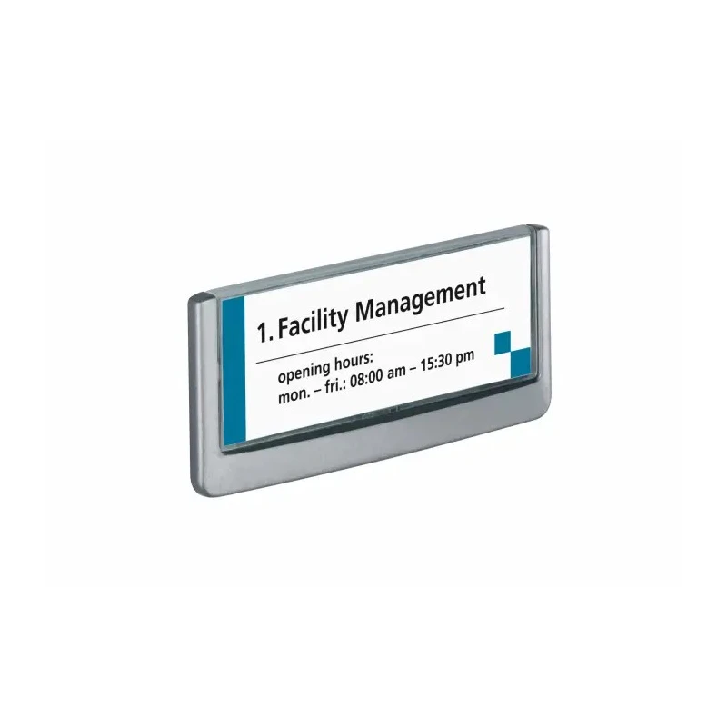 Durable White Out-of-door Plate, 149 x 52.5 mm, Wall Sign Holder, Anti-Scratch Window, Mounting Kit Included, 486037