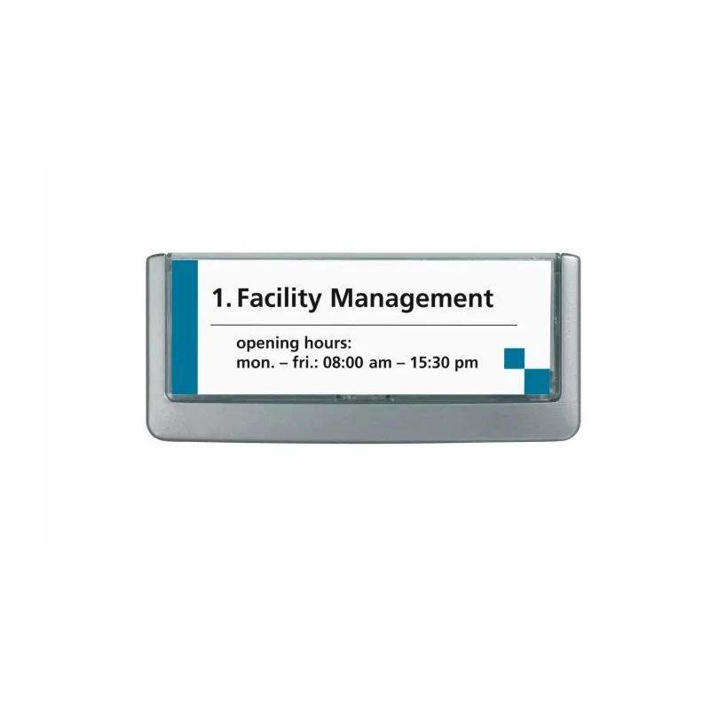 Durable White Out-of-door Plate, 149 x 52.5 mm, Wall Sign Holder, Anti-Scratch Window, Mounting Kit Included, 486037