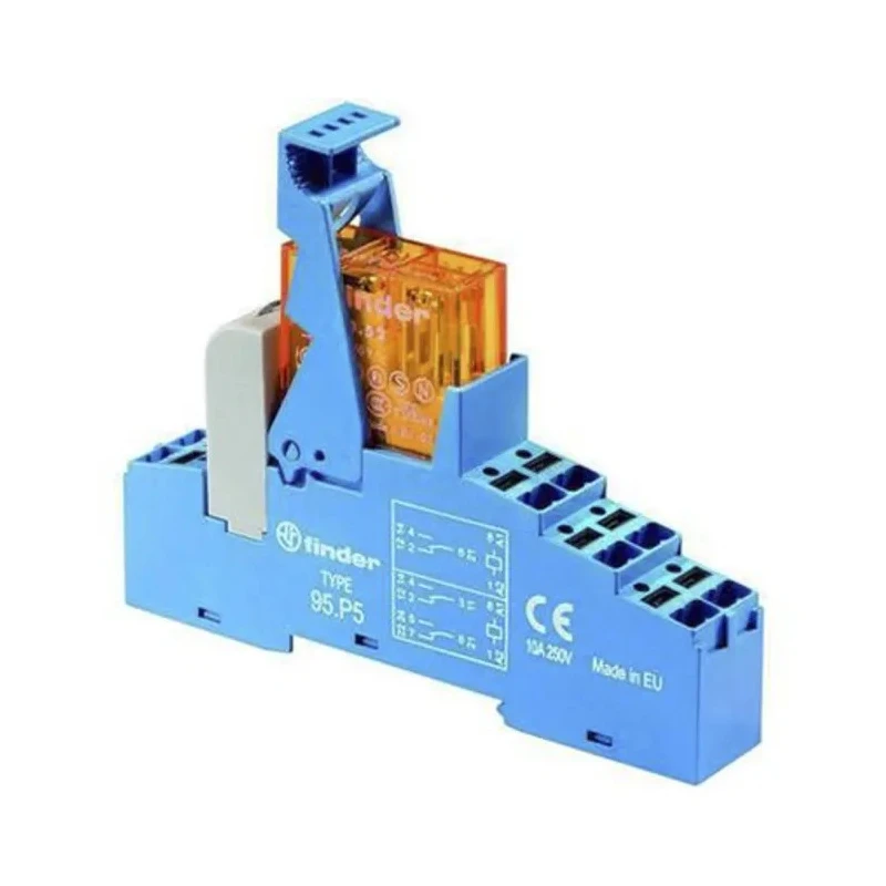Finder Interface Relay DIN Rail 24V AC DPDT-2 CO, 46mA 48 Series 48.P5.8.024.0060SPA