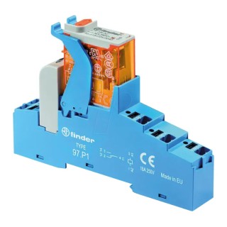 Finder 4C Series Interface Relay DIN Rail Mount, 230V AC Coil, SPDT, Push-in Terminals, 16A, 5mA Coil 4C.P1.8.230.0060SPA
