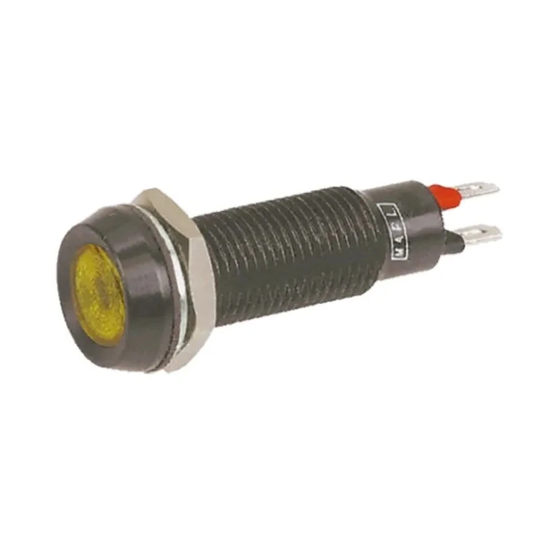 Marl Yellow Panel Mount Indicator 20mA Solder Tab, IP67, Recessed, 29mm Length 677-521-04