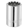 Facom 3/8 in Drive 7/16 in Spline Square Socket, Bright Chrome, Chrome Vanadium Steel, 7.8mm Length J.14S