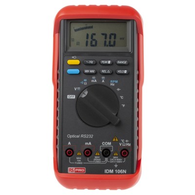 RS PRO Handheld True RMS Digital Multimeter IDM106N, 10A AC/DC, 1kV Volt Measurement, 400MHz Frequency