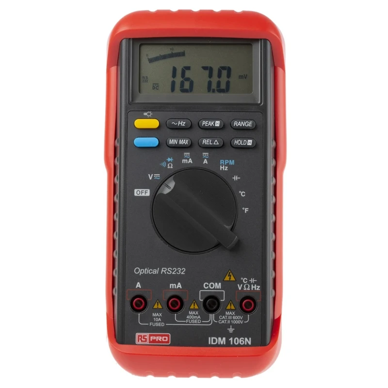 RS PRO Handheld True RMS Digital Multimeter IDM106N, 10A AC/DC, 1kV Volt Measurement, 400MHz Frequency